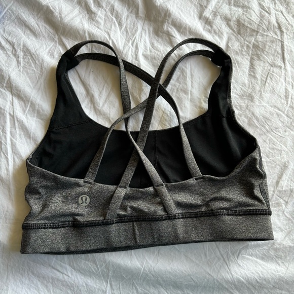 Lululemon Energy Bra 4 Heathered Grey Gray Black Heather - Picture 2 of 3